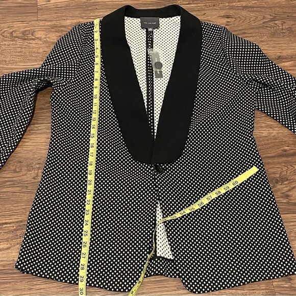 NWT The Limited Lurex Dot Long Line One-Button Blazer Jacket Shawl Collar 14 - Picture 8 of 11